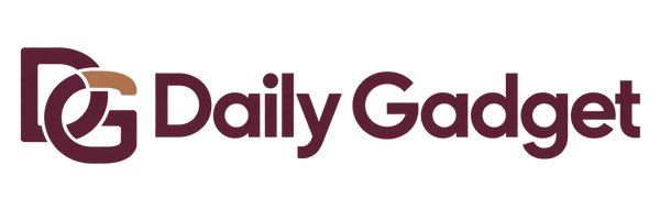 Daily Gadget burgundy and copper logo