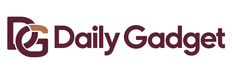 Daily Gadget burgundy and copper logo